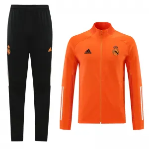 Kit treinamento oficial Adidas Real Madrid 2020 2021 preto e laranja